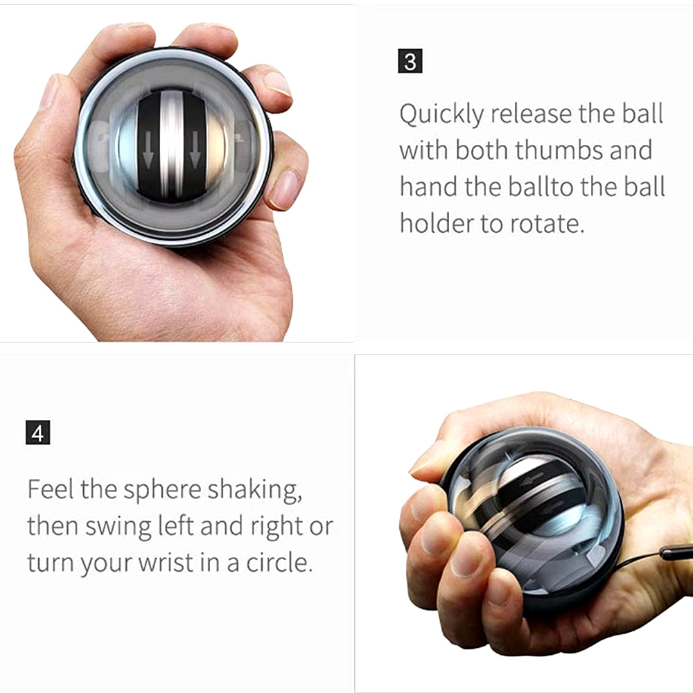 Wrist Power Ball Auto-Start Grip Ball Strengthener Gyroscopic Arm Gyro Hand Ball Home Fitness Forearm Exerciser