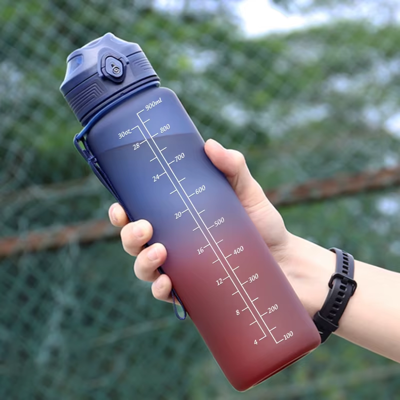 Lunidry Water Bottles 1 Liter with Straw Time Marker Motivational Water Jug Bpa-Free Leakproof Large Capacity Outdoor Drinkware