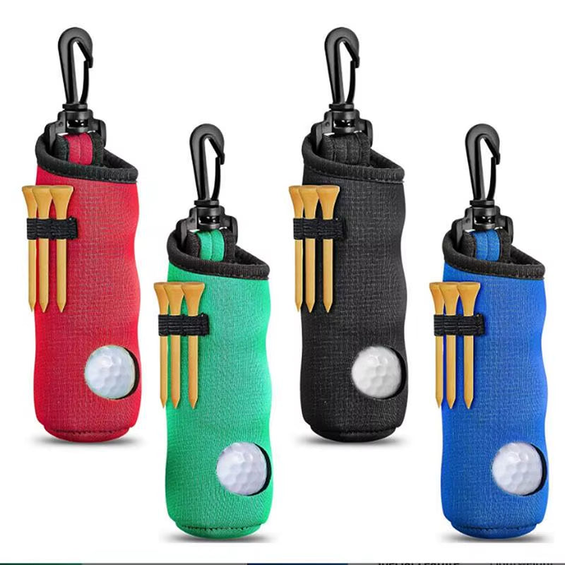 Mini Golf Ball Bag Holder Clip Elastic Golfs Tees Storage Bag Golf Ball Carrier Pouch Hang on Waist Golf Belt Golfer Gift