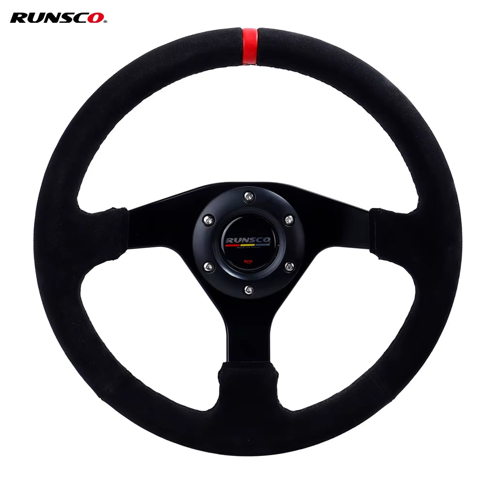 12.6Inch Steering Wheel Suede Racing Drift Pc Sim Game Steering Wheels Control Frame Aluminum 6061-T6 Pcd=70Mm