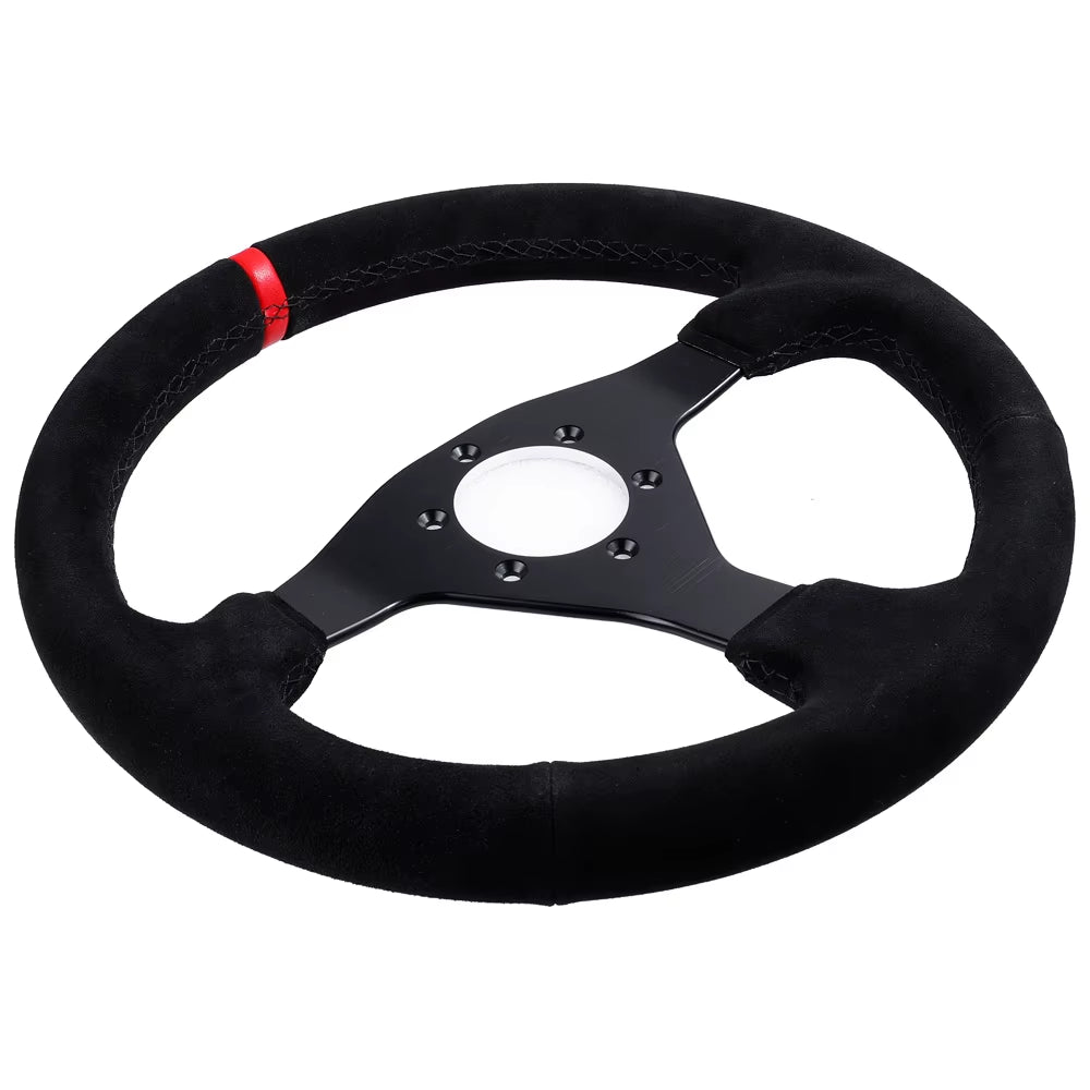 12.6Inch Steering Wheel Suede Racing Drift Pc Sim Game Steering Wheels Control Frame Aluminum 6061-T6 Pcd=70Mm