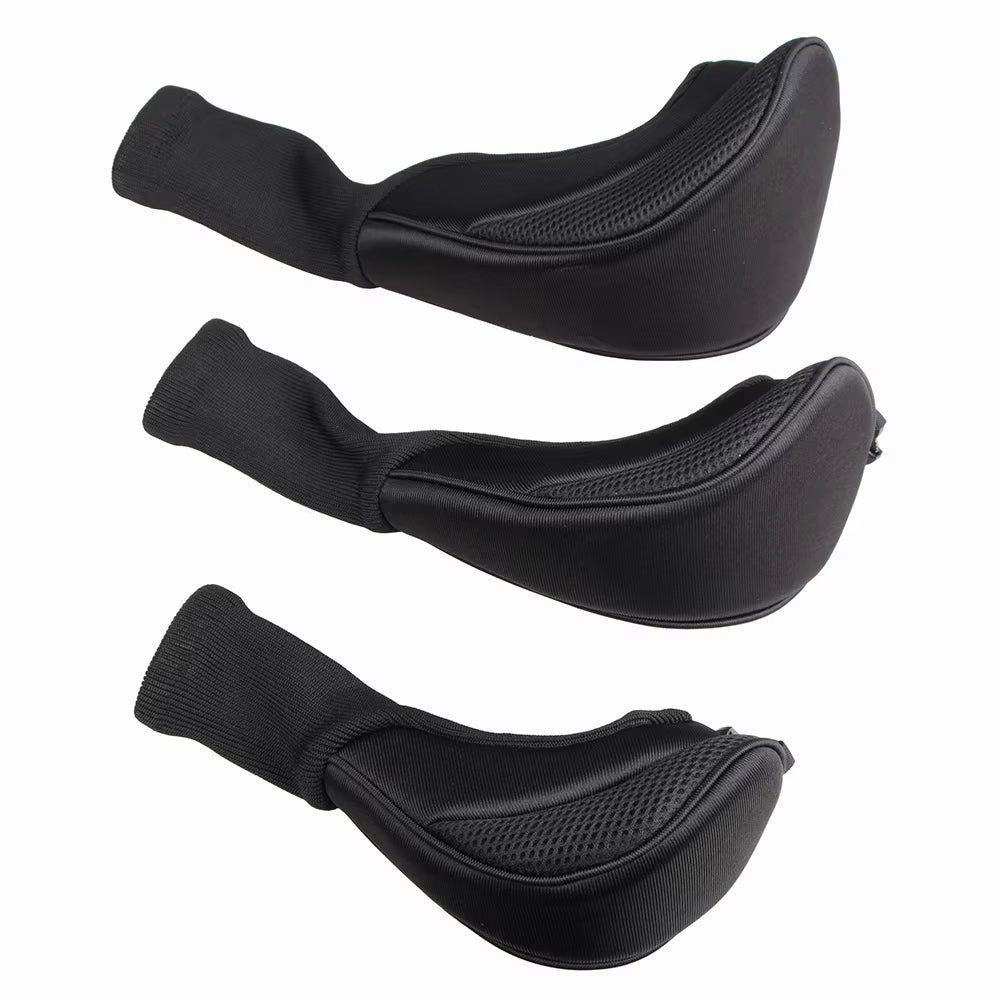 3Pcs/Set Long Neck Golf Club Head Covers Wood Driver Protect Headcover Number Tag Fairway Golf Headcover Golf Accessories